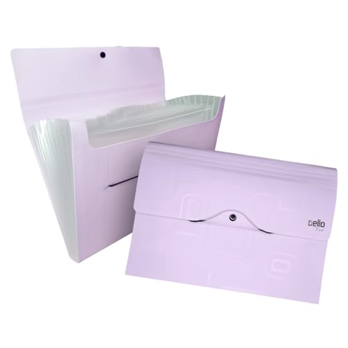 Pasta Sanfonada Plastica A4 12 Divisoes Roxa Dellofine - 01 Unidade, Dello, 6070R.0012, Roxa