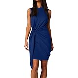 Dresses for Women UK Red Dress Wrap Summer Maternity Yellow Wedding Guest Long Sleeve Dresses for Women UK Smock Dress Jersey Summer Ladies Beach Wedding Guest Outfits Over 50'S, Navy S