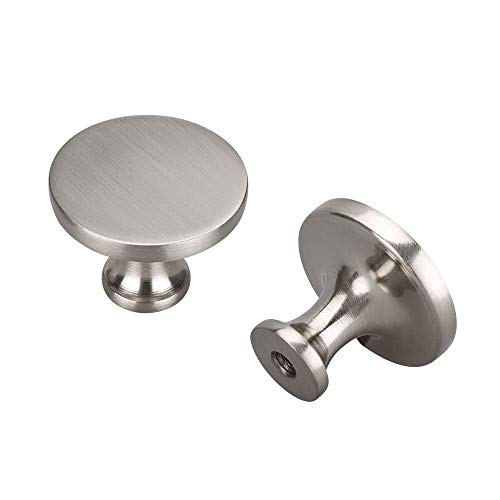 homdiy 25 Pack Brushed Nickel Cabinet Knobs, Solid Round Drawer Knobs, Modern Kitchen Cabinet Hardware for Bedroom Dresser, Cupboard, Drawers by homdiy - Used condition - US$24.65