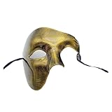 Phantom Halbgesichtsmaske – Retro-Kostüm-Accessoire für Herren (Gold)