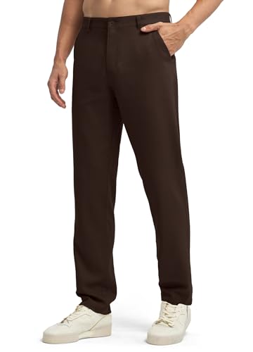 Image of Willit Men's Linen Pants Casual Linen Dress Pants Beach Summer Lightweight Trousers 28 inch 30 inch 32 inch