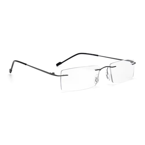 Image of Rimless Reading Glasses for Men & Women | Lightweight Frame with Scratch Resistant Single Vision Lens | Comfortable Soft Silicone nose pads | Suitable for All Face Types