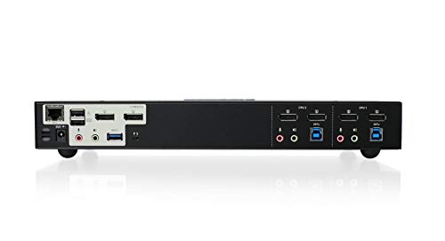 Image of IOGEAR 2-Port Dual View DisplayPort KVMP Switch - 4K 60Hz - 2 DisplayPort In Per Channel - 2-Port USB 3.1 Hub 5Gbps - Keyboard Mouse Input - 7.1 HD Audio - Front Panel Selector - TAA Mac /Win - GCS1942
