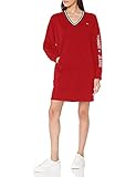 Lange Ärmel Tommy Hilfiger Damen Sweatshirt Dress Lssiges Kleid, scharlachrot, Mittel