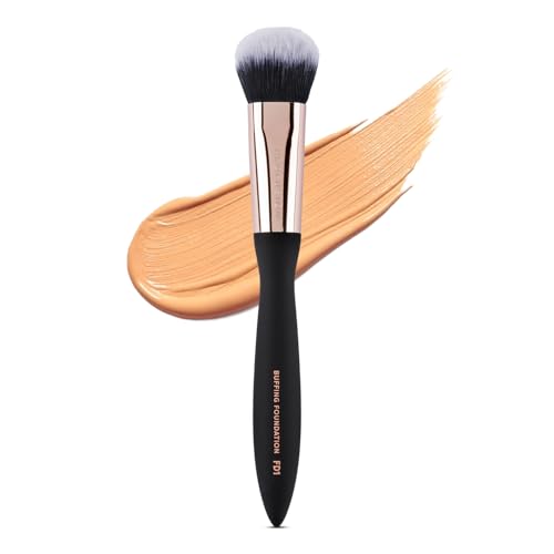 Profusion Cosmetics Artistry Series Buffing Foundation Brush, Luxurious Soft Touch Matte Finish and Waved Handle With Optimum Grip for Lightweight Feel, Perfect for Professional Artist and Self Use