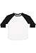 RABBIT SKINS Toddler Fine Jersey Raglan 3/4 Sleeve Baseball Tee, White/Black, 2T