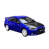 ZHIQIQOZ Modelo de Coche Antiguo Mitsubishi EVO X TE37 - Coche de Juguete (Escala 1 18 aleación fundida a presión) Modelo Recuerdo para Adultos DecoracióN del Hogar(Azul)