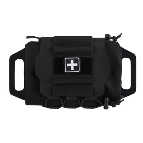 Trousse de premiers secours tactique Molle noire pour blessure urgente en milieu isolé