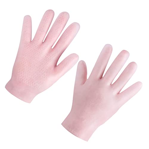 ARTSEWPLY Guantes Hidratantes para Manos Secas Mujer Guantes Exfoliantes Nutritivos Antideslizantes para Cuidado y Suavidad Rosa