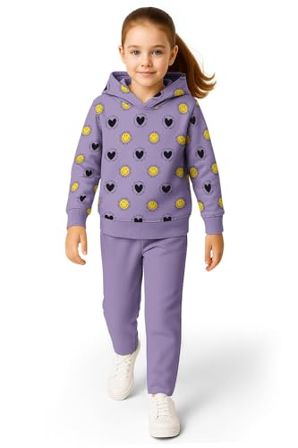 Image of HELLCAT Trendy Co-ords With Hoodie Sweatshirt and Trackpant Clothing Set for Girls.