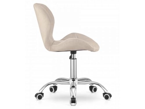 Image of Amazon Brand - Umi Height-Adjustable Velvet Office Study Computer Desk Chair for Salon, Spa, Bar in Beige Color