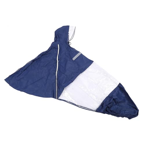 Capa impermeable de lluvia de nailon con bandas reflectantes y capucha transparente 6