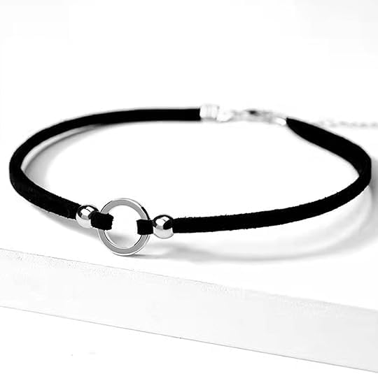 Black Submissive Necklace for Women Velvet Day Collar Choker Necklace Silver Bell Leather Pendent Necklace Delicate Gothic Sub Collar Choker Necklace Trendy Circle Heart Accessories Jewelry3