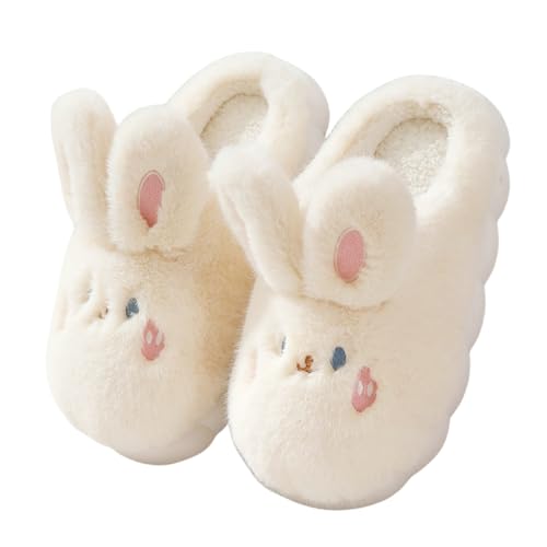 Women's Warm Plush Bunny Animals Slippers Adult Cotton Men's Indoor non-slip Home Thick Bottom Slippers for Winter
