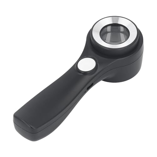 Handlupe, 60-Fach Beleuchtete Lupe, USB Wiederaufladbar, LED-Lupe mit LED-Licht für Erkundungsbeobachtungen Im Freien, Touch-Schalter-Design