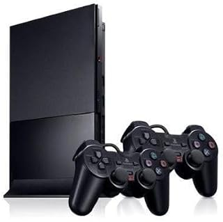 Sony PlayStation 2 Slim Console with 2 DualShock Controllers, Black | PS2 Slim Design, 2 Controllers Included, DVD Playback, Backwards Compatible, Classic Gaming