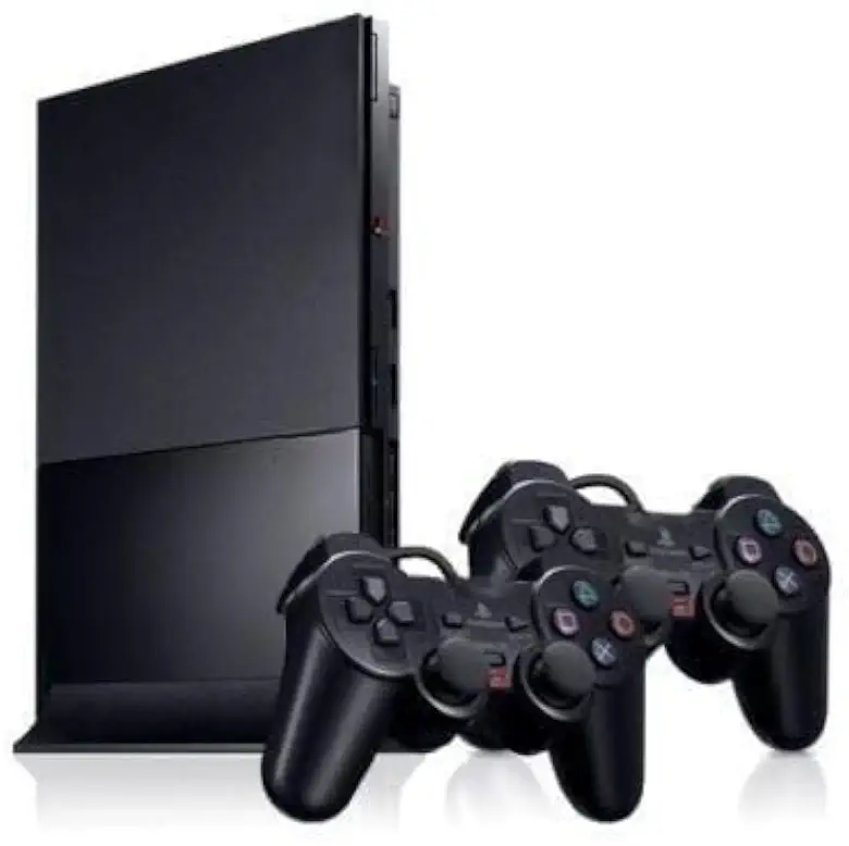 Sony PlayStation 2 Slim Console with 2 DualShock Controllers, Black