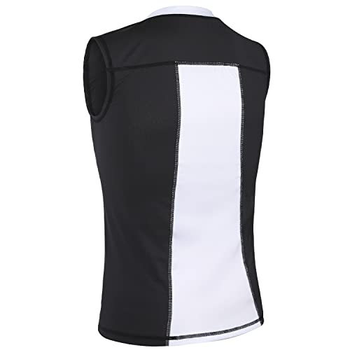 Tuoyr Padded Compression Shirt Chest Protector Heart Guard Sternum Protective Sleeveless Vest For Football Baseball Lacrosse And Goalies - Youth & Adult Sizes Black-White #TOP1