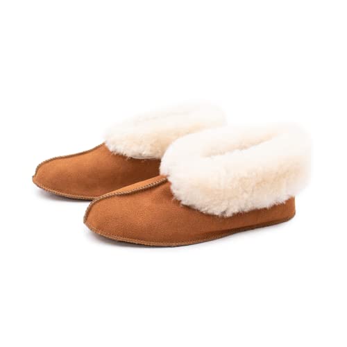 surell Shearling Lamb Soft Sole Slippers - Tan4
