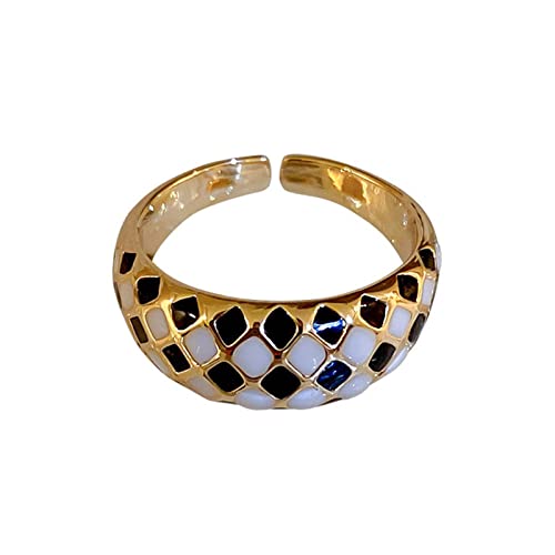 Bague pour femme plaqué or texture géométrique haute finition