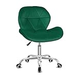 Hadwin Modern Fabric Swivel Office Chair, Height Adjustable Padded Armless Desk Chair with Wheels for Home Office, Green
