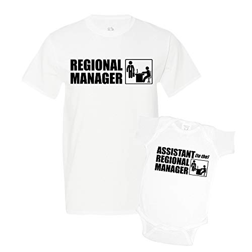 Regional Manager/Assistant Combo Matching Dad Baby Shirts or Bodysuit
