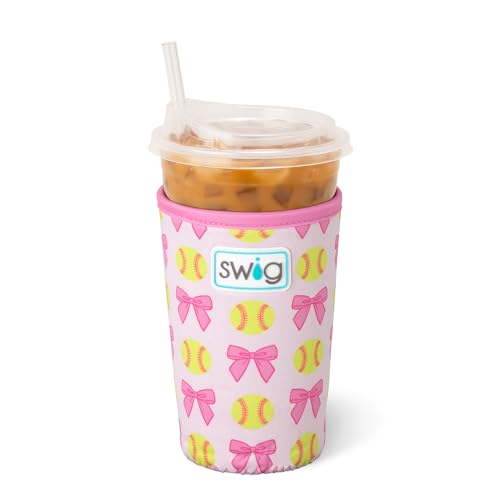 Swig Life Medium Iced Coffee Cup Coolie with Handle, Pitch Hit Run