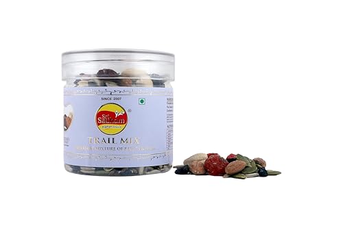 Image of Sri Sauham Premium Breakfast Mix 200g | Almonds (Badam), Cashews (Kaju), Cherries, Cranberries, Roasted Pumpkin & Sunflower Seeds | Healthy Nut & Seed Trail Mix for Energy & Nutrition