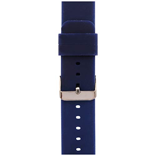iTouch Air Smartwatch and iTouch Pulse Smartwatch Solid Silicone Straps, Replacement Smartwatch Straps, Compatible ONLY with The iTouch Air or The iTouch Pulse (Navy/Silver)