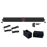 Wet Sounds STEALTH-XT-12-B Stealth XT 12 Speaker All-in-One Amplified Bluetooth Soundbar with Remote – Black with Slider Brackets and 1.00' Square Clamps