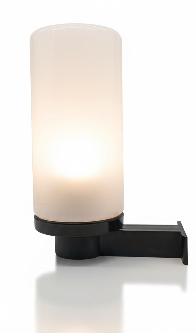 Generico Testapalo Cilindro Moderno e Applique da Muro, Attacco E27, Opale e Trasparente, Policarbonato e Metacrilato Antingiallimento, Made in Italy, IP44 per Palo 60mm e Parete (TRASPARENTE)