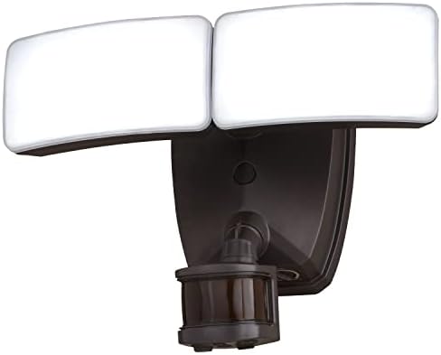 VAXCEL Zeta 2 Light LED Outdoor Motion Sensor Adjustable Security Flood Light Bronze