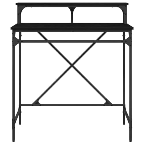 Bureau d'ordinateur chêne noir 80x50x90cm pour petits espaces - 6