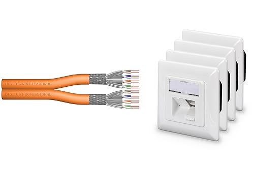 Câble de pose Cat-7 blindé 100m câble informatique cuivre AWG 23 et prise RJ45 Cat-6A saillie