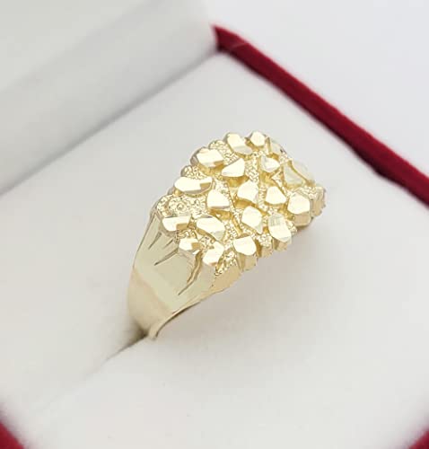 10k Gold Solid Nugget Ring Men's Gold Ring3
