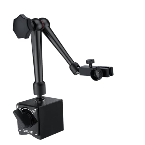AUTOUTLET Magnetischer Standfußhalter für Messuhr, Starke Magnetische Standfuß Basis Halter, 176lbs/80kg Maximale Zugkraft, Universal flexibler Magnethalter für Messuhr Messwerkzeug(Schwarz)