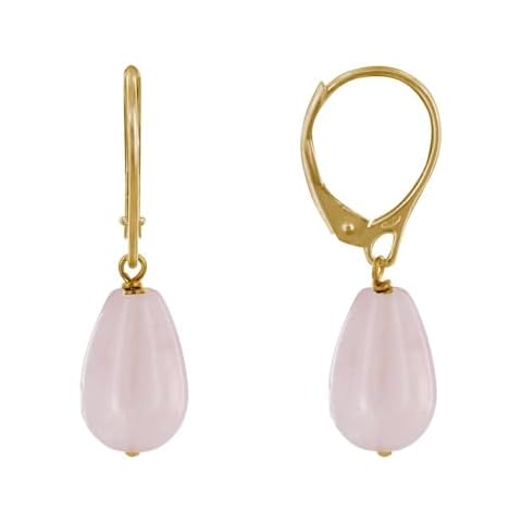Boucles d'oreilles Plaqué Or Quartz Rose Cover