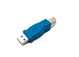 SYSTEM-S Adapter USB 3.0 typ A wtyczka na typ B wtyczka kabel w kolorze niebieskim