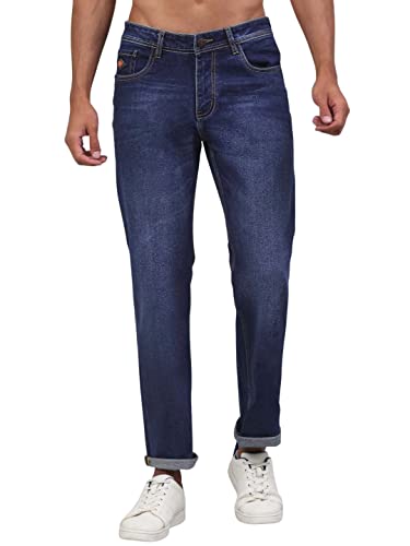 Image of LOUIS STITCH Mens Jeans Italian Cloth Denim Mid Rise Super Stretch Butter Comfort Relaxed Fit Jeans for Men (LSJNC-BU92)