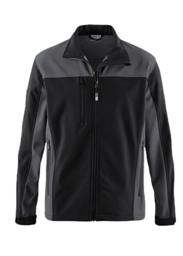 pka Softshelljacke BASIC - Deine Jacke für Arbeit & Freizeit, Schwarz/Grau Größe XL