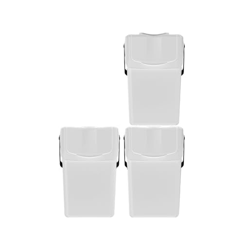 Set de 3 cubos de basura KEDEN SORTIBOX para reciclado, blanco, 75L