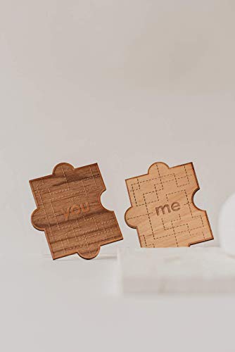 You & Me Puzzle Piece Wood Card [Handmade Gifts, 2 Pieces, Love, Anniversary, Wedding, Birthday, Just Because] #TOP2