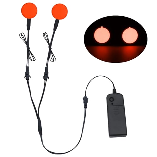 Image of Led Eyes for Mask Skeleton Ghost Black Cat Spider Pumpkin Spooky Tree, EL Panels Light for Cosplay DIY Christmas Party Decor (Red, 30mm)