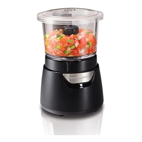 Hamilton Beach 72860-SAU Stack & Press 700ml Glass Bowl Chopper Food, Plastic, 175W, Black Cover