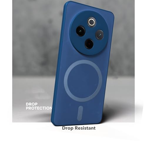 Image of Compatible for VIVO T4 5G Hard Back | Only Compatible with Wireless Magnetic Accessories | Thin and Slim Magnetic Back Cover (Blue)