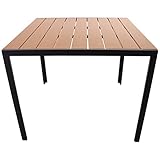 MACOShopde by MACO Möbel Aluminium Gartentisch 90x90cm Polywood Esstisch Holzoptik - 4