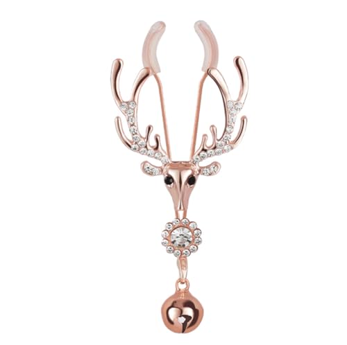 Qlsxtm KD2024-US-01 Qlxstm Deer Head Rhinestone Nipple Clamps With Bells - Adjustable, Non-Piercing Metal Stimulator Nipple Clips Adult Toys thumb #5