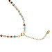 ELKEYE Spiral-Patterned Necklace For Women Geometric Square with Temperament Colorful Tourmaline Pendant Titanium Steel Plated with 18k Gold Fashionable Design Sense Necklace