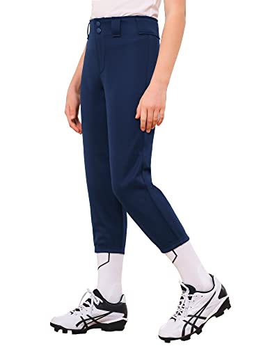 Stelle Girls Softball Pants Youth Kids Baseball Pants Fastpitch Pants with Pockets Boys Tee Ball (Navy XS)