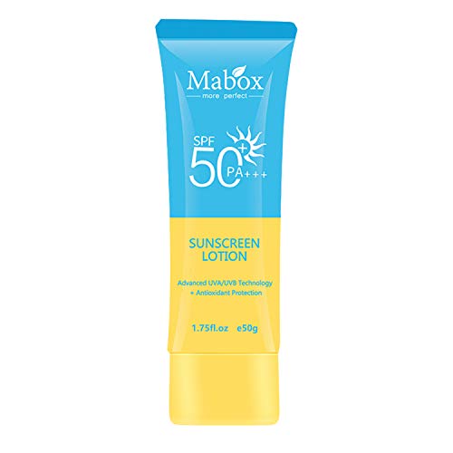 Mabox Skin Dry Touch Sunscreen Broad Spectrum SPF 50, Oil Free Face Sunscreen, Non-Greasy Sunscreen Lotion